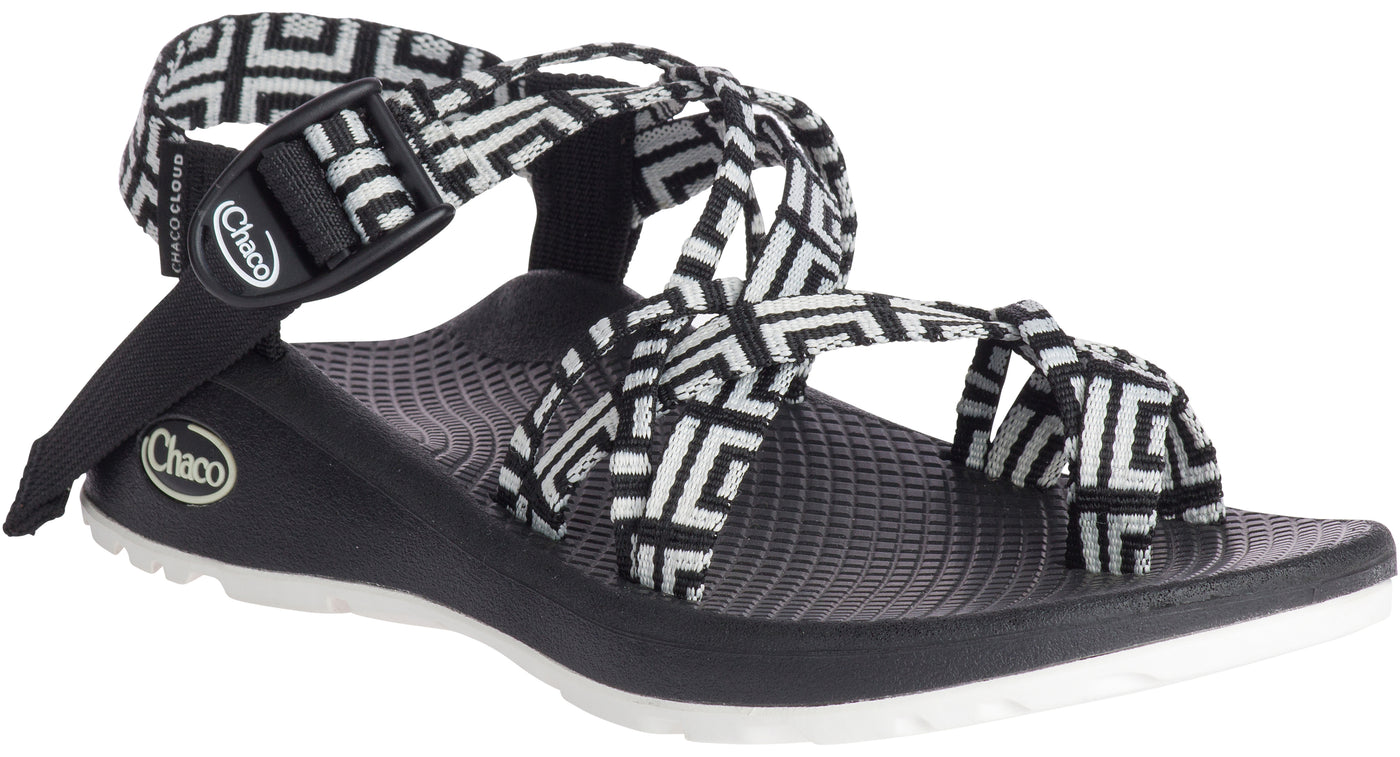 white and black chacos