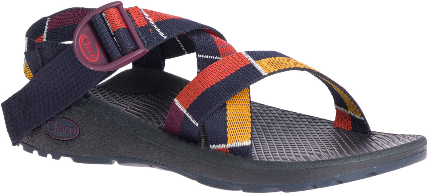 red and black chacos