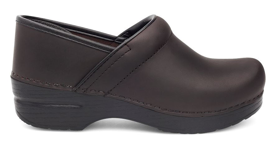 dansko brown oiled leather clogs