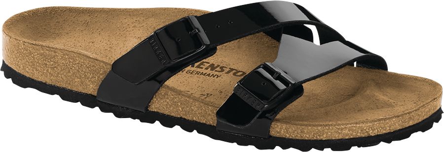 black patent birkenstocks