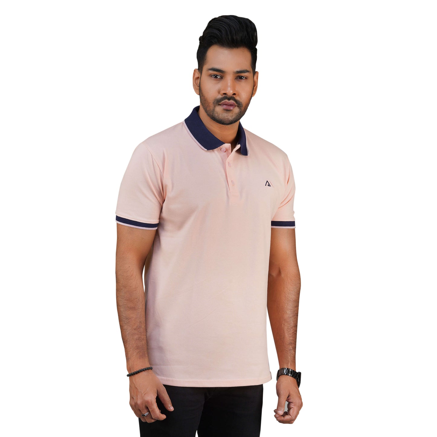 Polo Shirt for Men | Solid Light Pink Color – Ambar