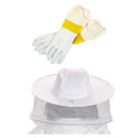 beekeeping apparel includes gloves and veil