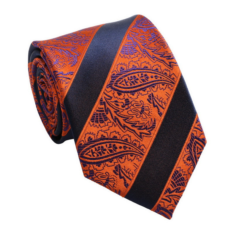 Navy and Orange Necktie Set JPM18E19 | Toramon Necktie Company | Men’s ...