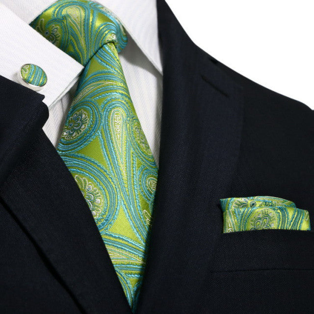 green wedding tie