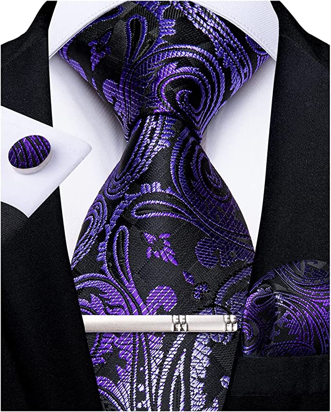 Blue Purple Paisley Necktie Set-DBG1000 | Toramon Necktie Company | Men ...