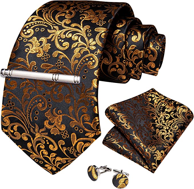 Inevitable navegación Venta anticipada Black and Gold Silk Necktie Set-DBG1057 | Toramon Necktie Company | Men's  Necktie Sets & Wedding Ties