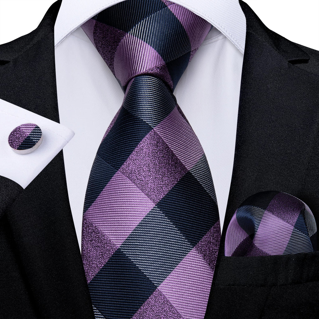 New Purple and Blue Silk Necktie Set-DBG1065 | Toramon Necktie Company ...