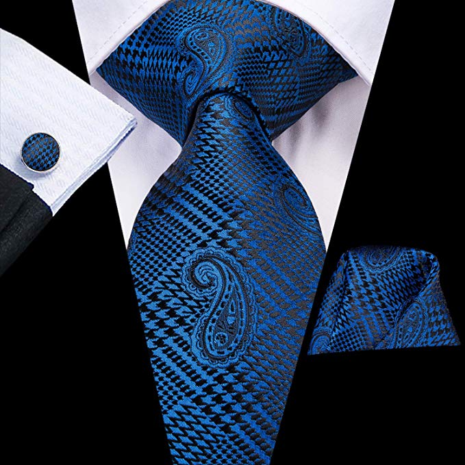 Blue and Black Silk Necktie Set-LBW423 | Toramon Necktie Company | Men ...