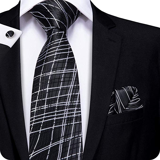 Black White Criss Cross Tie Set LBW1171 | Toramon Necktie Company | Men ...