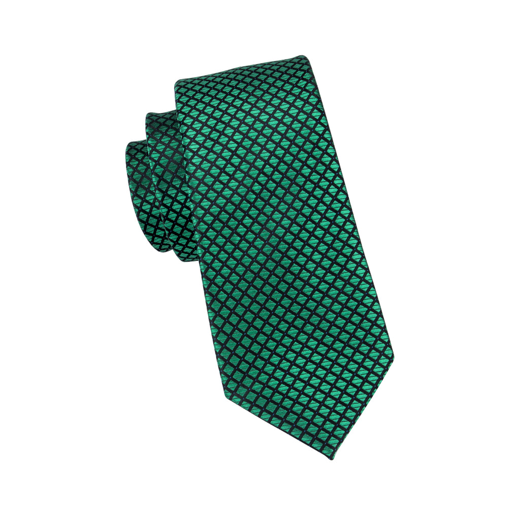 Green and Black Silk Necktie Set LBW1608 | Toramon Necktie Company ...