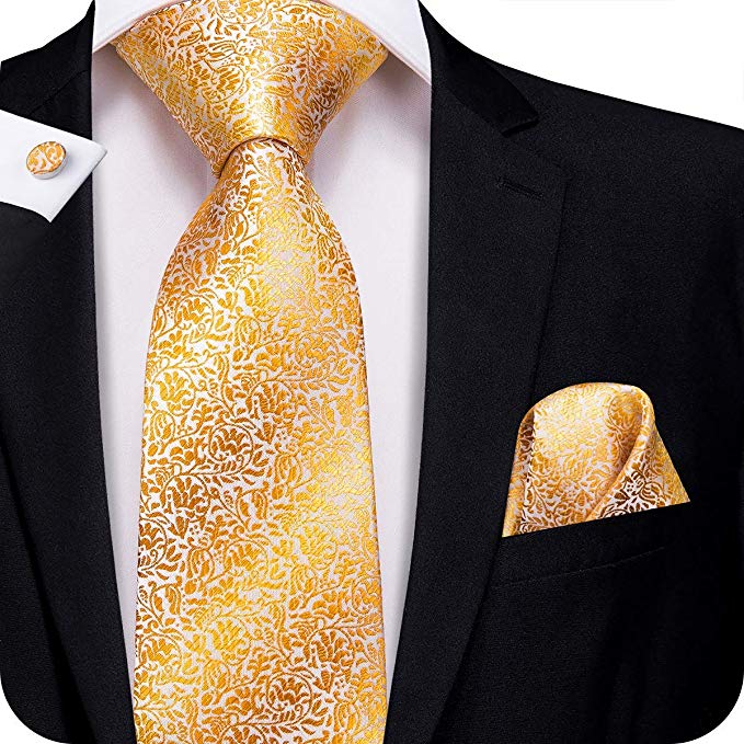 Gold Silk Necktie Set-LBW329 | Toramon 