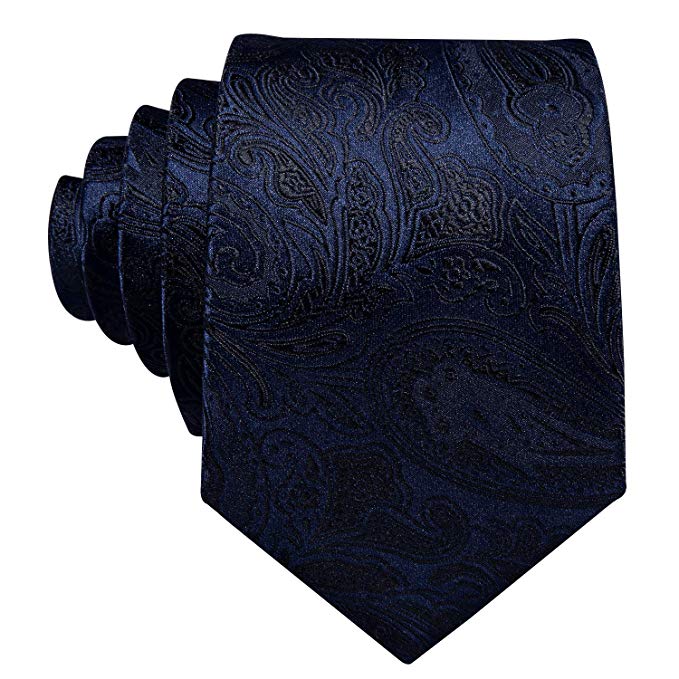 Dark Blue Paisley Silk Necktie Set Lbw371 Toramon Necktie Company Mens Necktie Sets 3088