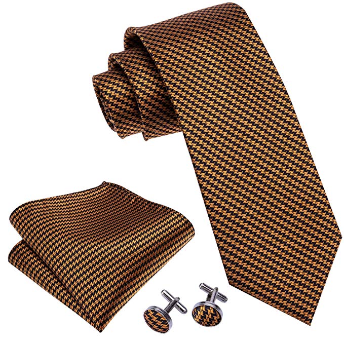 Rust and Black Necktie Tie Set LBW5089 | Toramon Necktie Company | Men ...