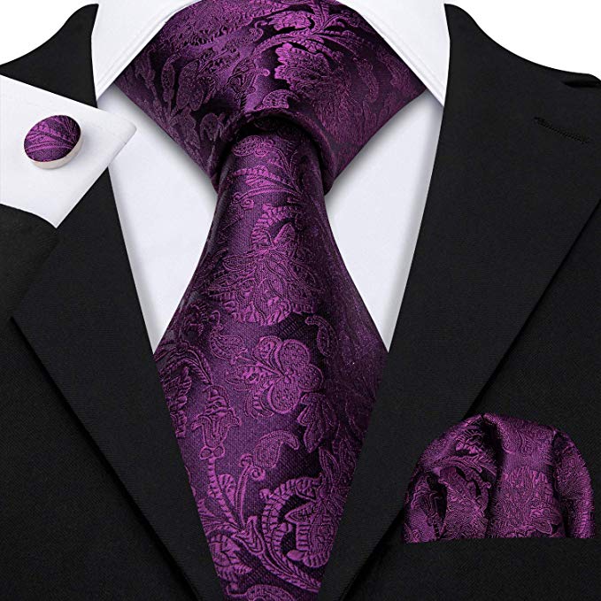 Purple Silk Paisley Necktie Set-LBW519 | Toramon Necktie Company | Men ...