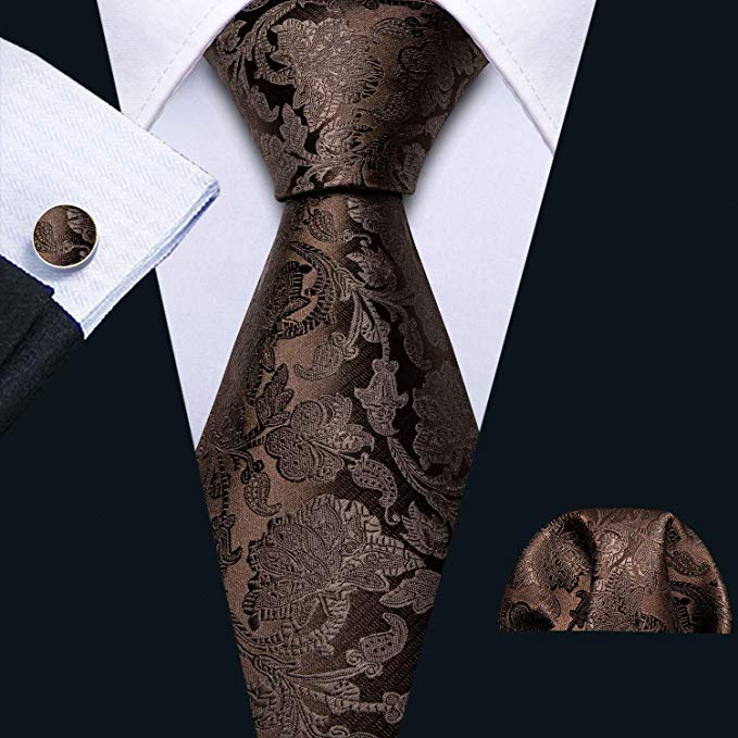 Dark Brown Paisley Necktie Set-LBW521 | Toramon Necktie Company | Men’s ...