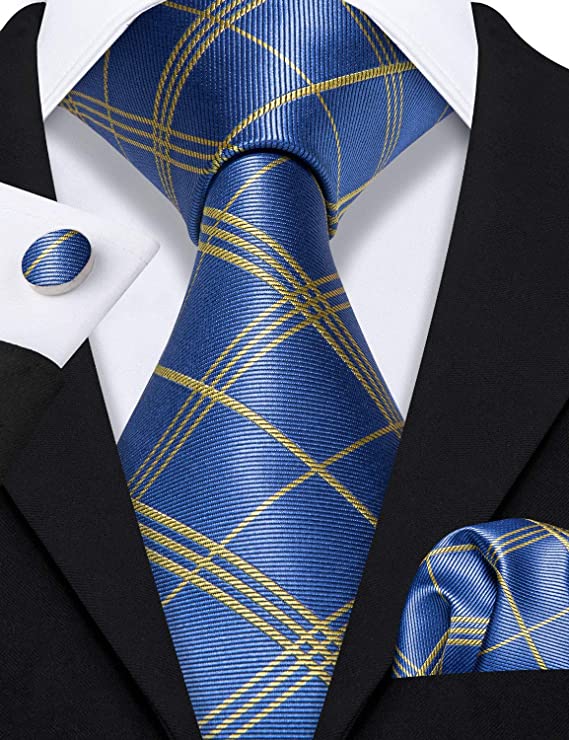 Yellow and Blue Silk Necktie -LBW556 | Toramon Necktie Company | Men’s ...