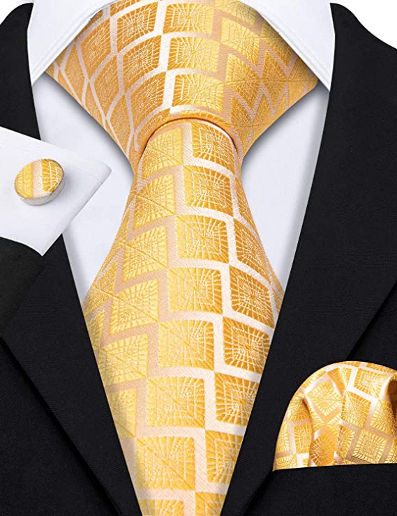 gold silk tie