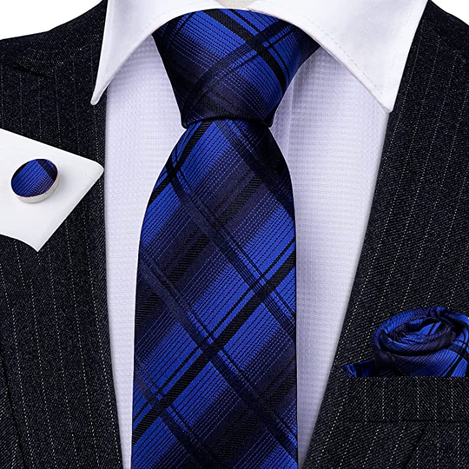 Navy Blue and Black Necktie Set-LBW700 | Toramon Necktie Company | Men ...