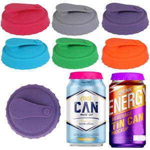 Silicone Soda Can Lid Reusable Can Stopper for Soda Beer Drinks Juice Coke Beverage Fits - JSK Studio