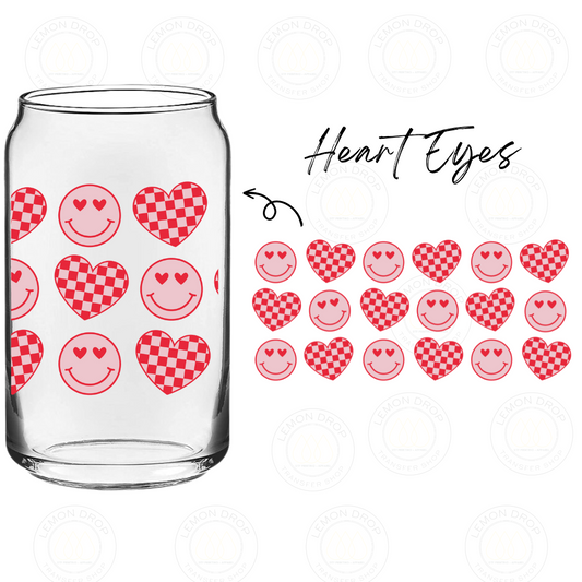 Black Hearts UV DTF Cup Wrap for 16 Oz Glass Cans Ready to -  in 2023