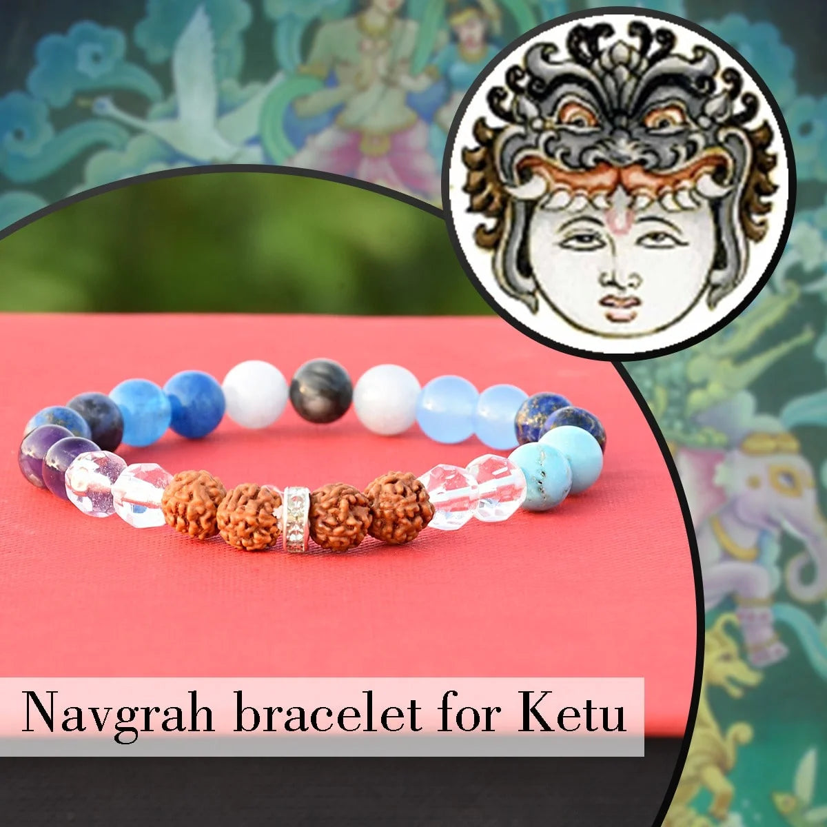 Navartna Bracelet with 100% Original semi Precious Gemstones -Ruby, Pearl,  Coral, Emerald, Golden Topaz, Sphatik, Blue Sapphire, Gomed (Hessonite &  Cat s Eye) | HARI RUDRAKSHA