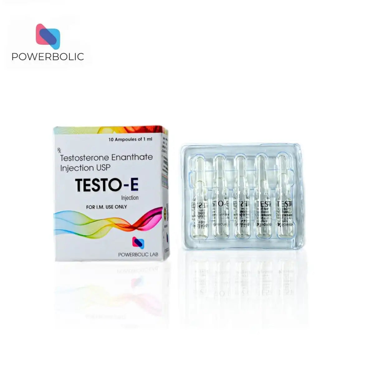 POWERBOLIC Testo E Testosterone Enanthate 250mg 10 ampoules – anabolic supplement for muscle mass, strength, and endurance enhancement