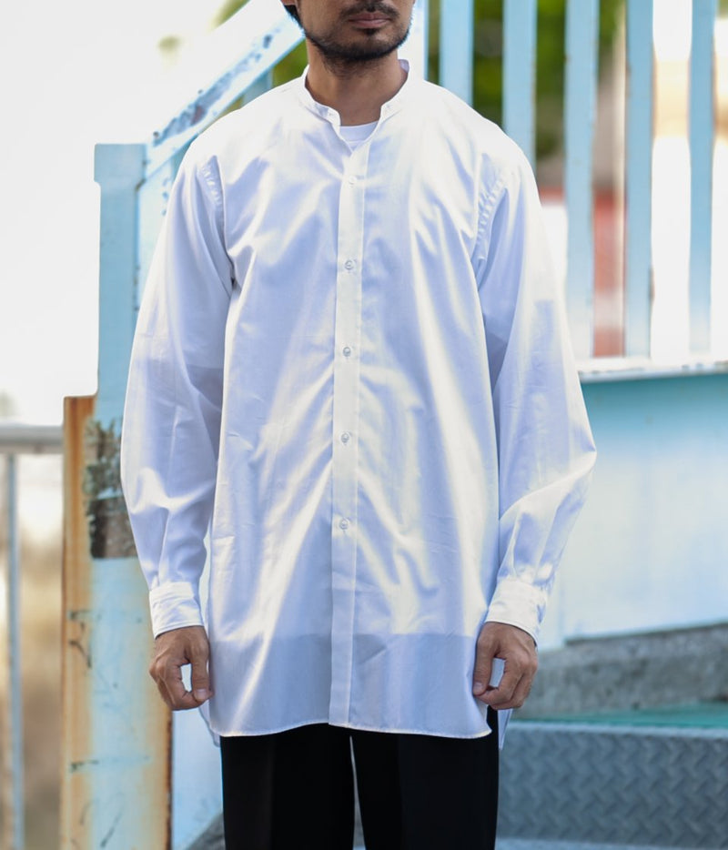 HEUGN Rob BAND COLLAR SHIRT IRISH LINEN | knowhowtrg.com