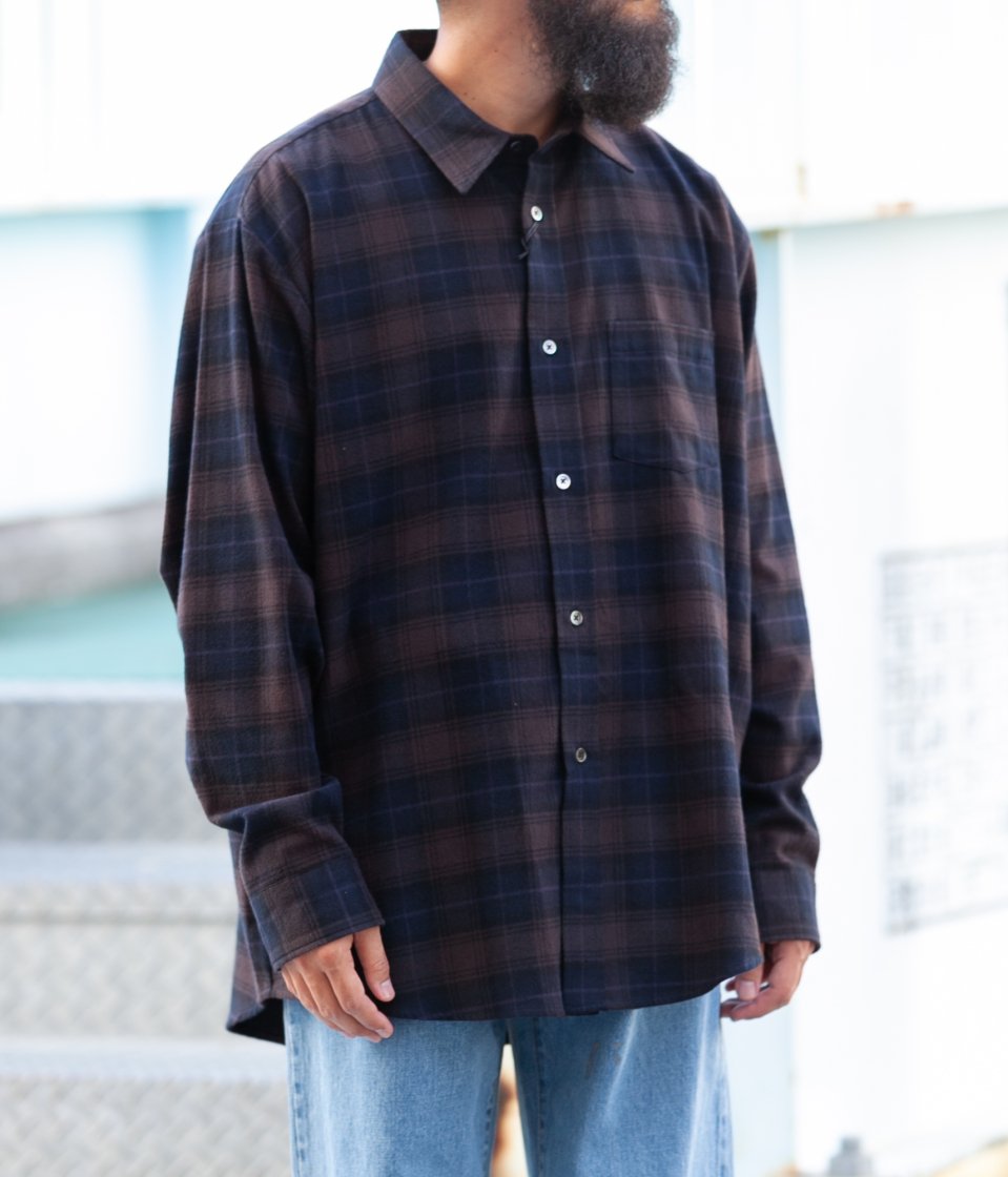 Stein Oversized Cotton Flannel Shirt M シャツ | red-village.com