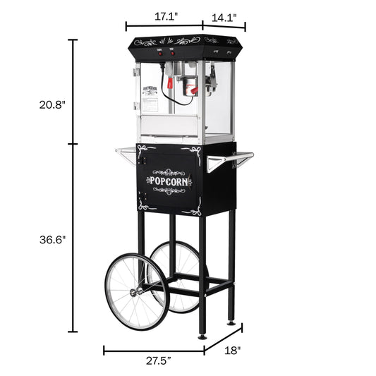 GREAT NORTHERN 0W 6 qt. Wood and Aluminum Stovetop Popcorn Popper Machine  118612VGL - The Home Depot