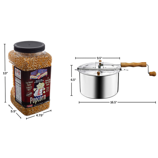 Great Northern Popcorn 6.5QT Stovetop Popcorn Maker with Stirrer