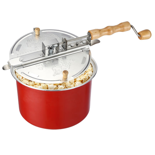 Cook N Home 02627 6 Quart Stainless Steel Popcorn Popper, Silver