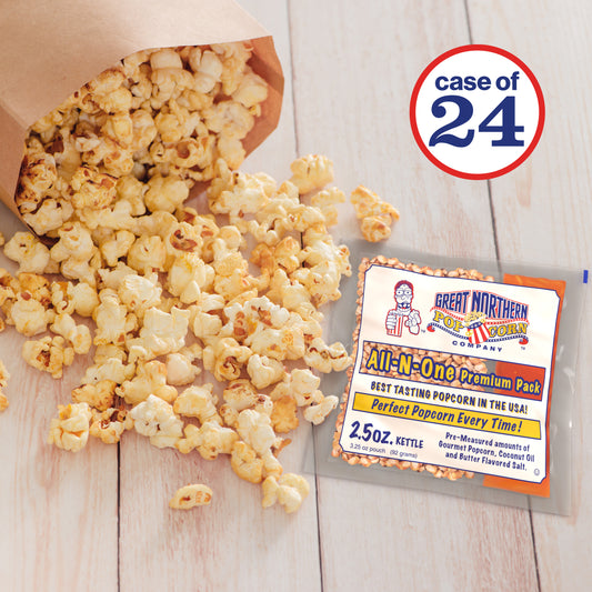 6 oz Popcorn Portion Packs 24/cs.for commercial popcorn machines
