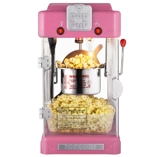 Great Northern Popcorn Machine Pop Pup Retro Style Popcorn Popper, (2.5Oz, Red)