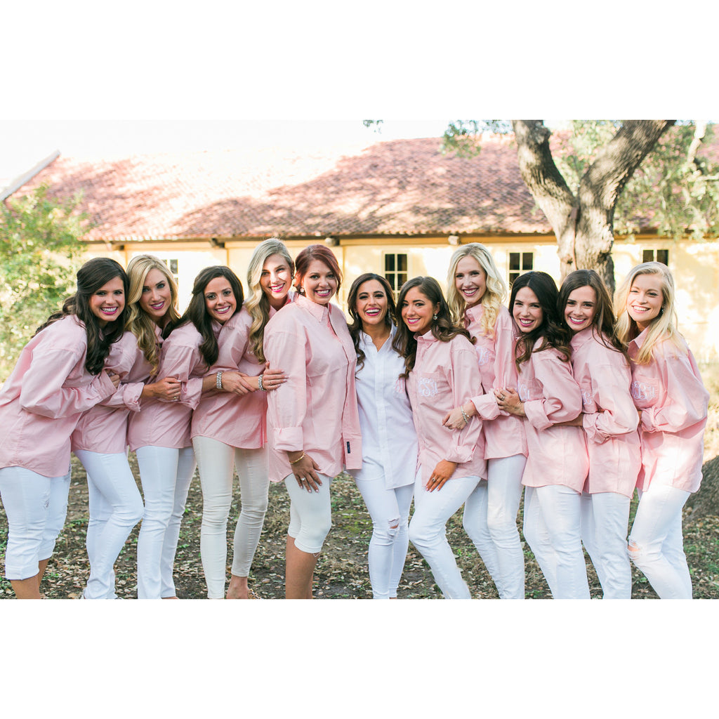 monogrammed shirts for bridal party