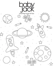 Color sheets space moon rockets baby jack learning taggy toy