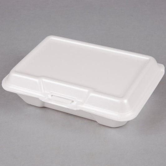 Genpak 23300 9 x 9 x 3 White 3 Compartment Hinged Lid Foam Container -  200/Case