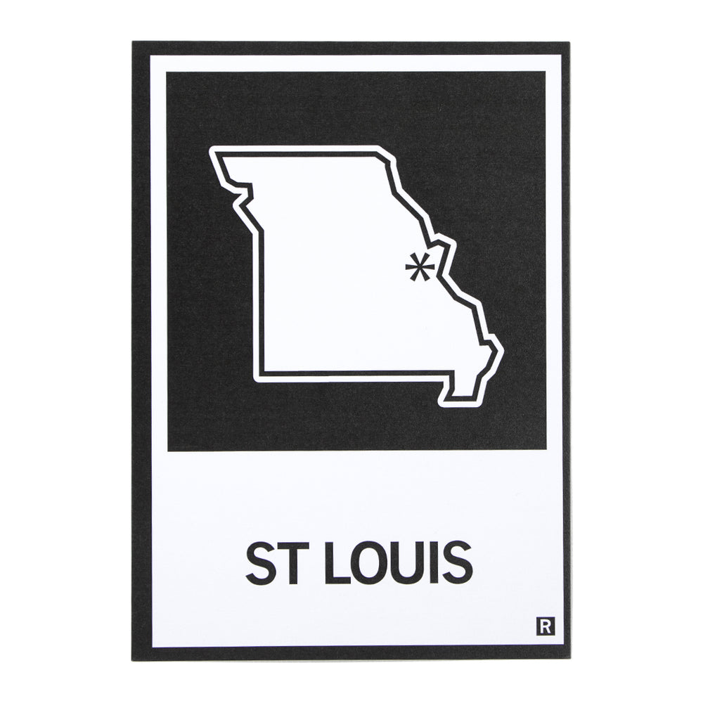 St Louis Missouri Outline Postcard Raygun 4564