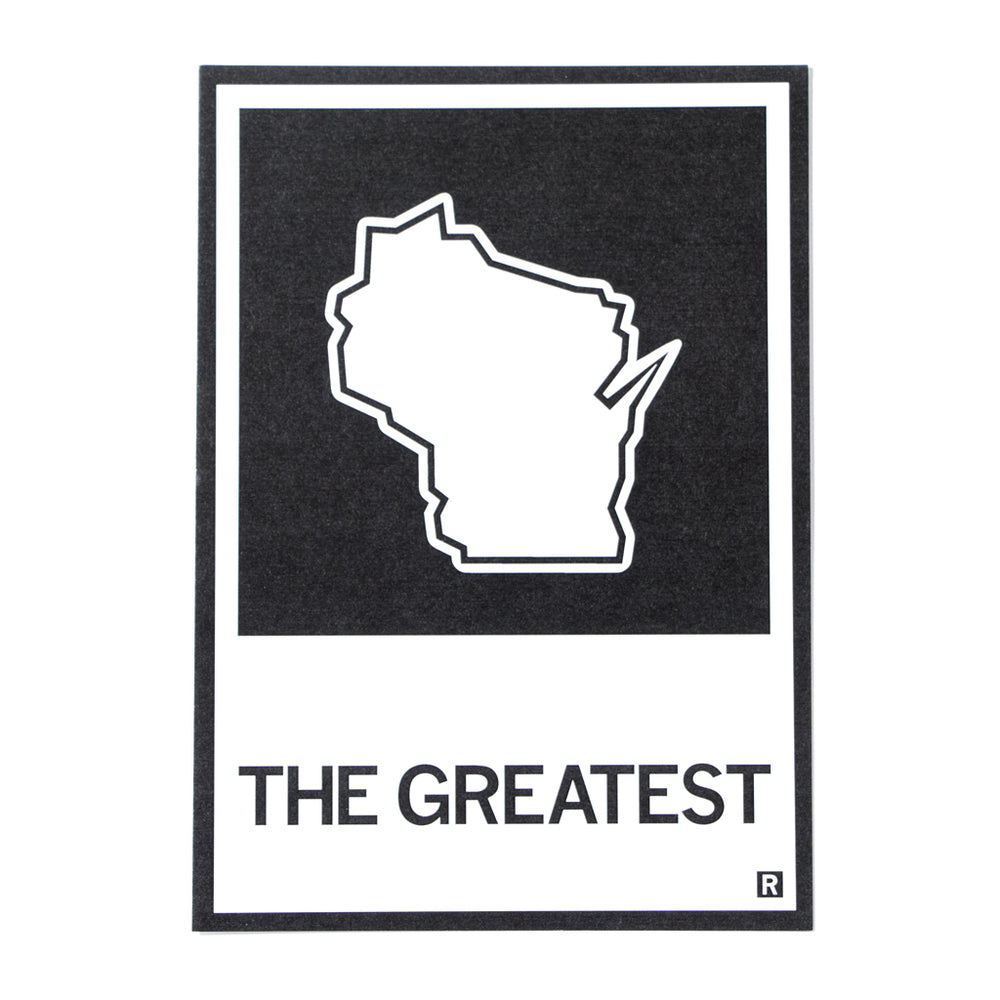 The Greatest Wisconsin State Outline Postcard