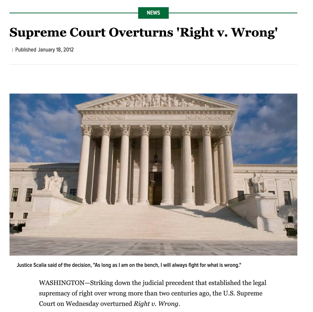 supreme court overturns right v wrong