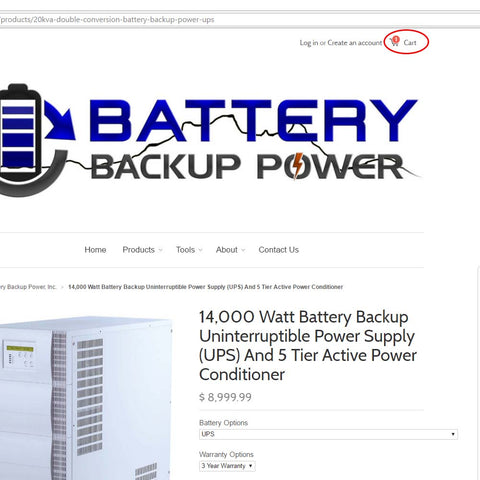 Ordering From Battery Backup Power