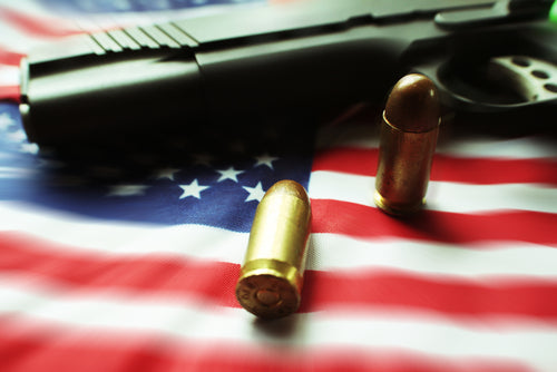 American Flag With Bullets & Gun Zoom Burst High Quality