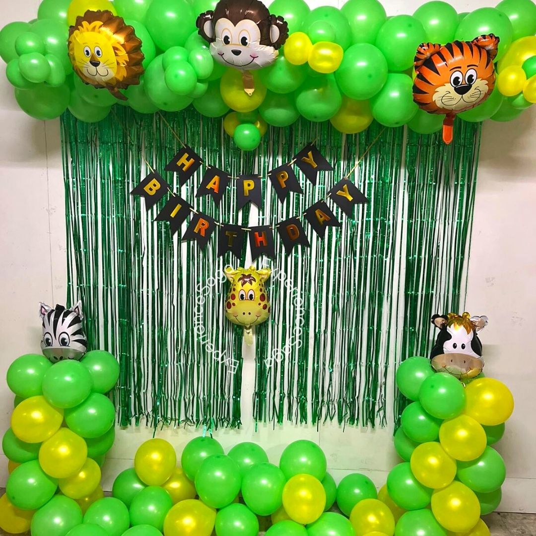 Jungle Theme Balloon Decoration for Kid's Birthday, Bengaluru ...