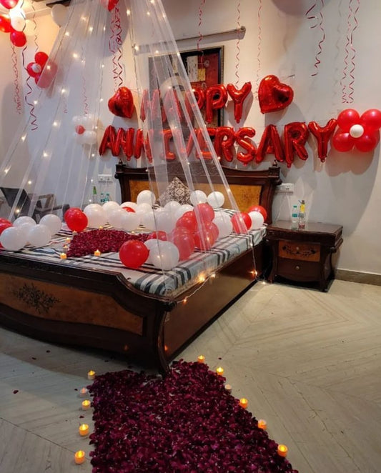 Romantic Bed Canopy Decoration at Home, Hyderabad – ExperienceSaga.com