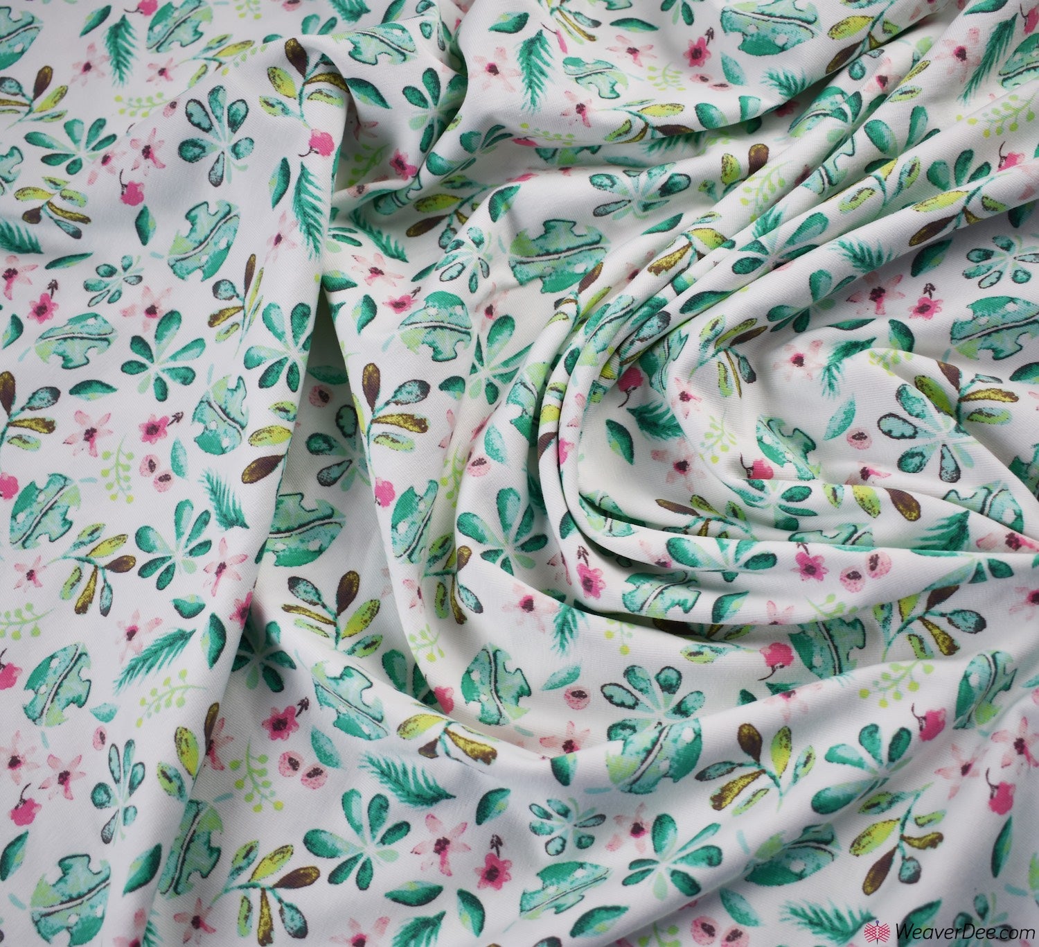 Ivory Leafy Pond - John Louden Cotton Jersey Fabric – WeaverDee.com