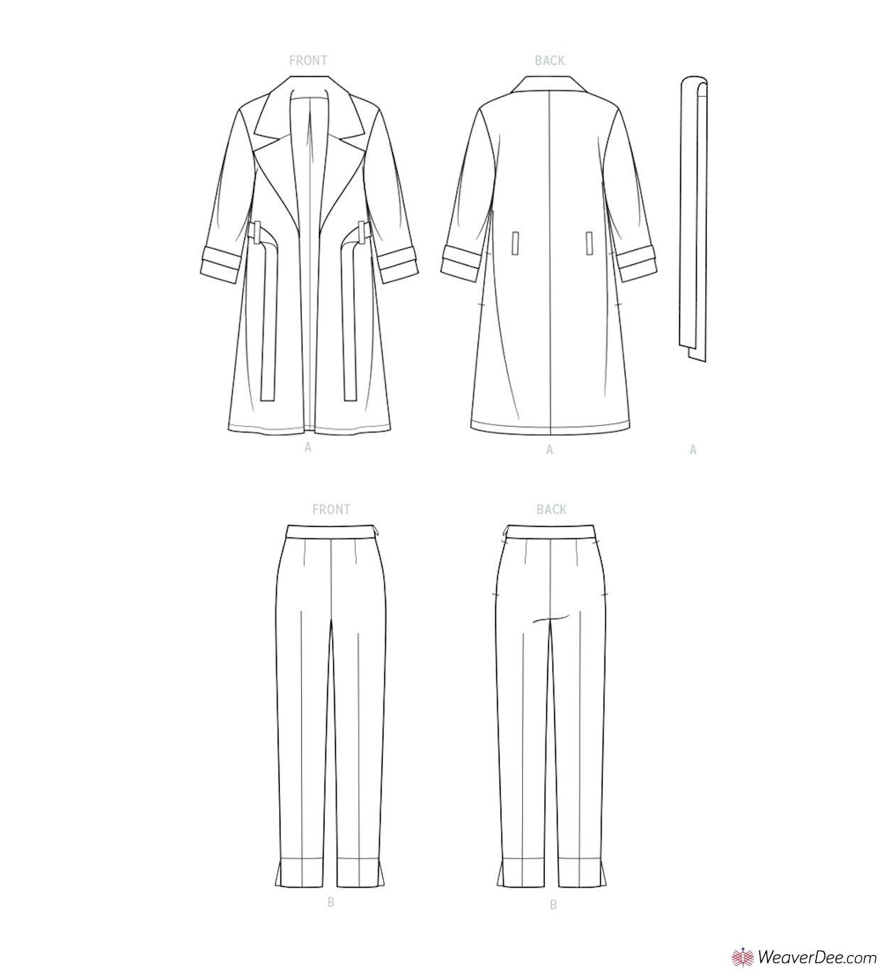 KnowMe Sewing Pattern ME2001 Coat & Trousers (Misses' & Women's) - by ...