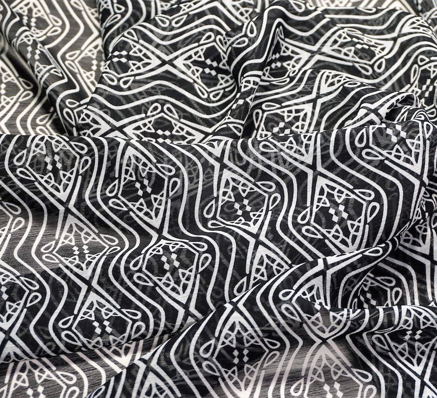 Pendjari Georgette Black Fabric – WeaverDee.com