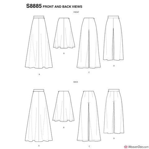 Simplicity Pattern S8885 Misses' Skirt & Pants – WeaverDee.com