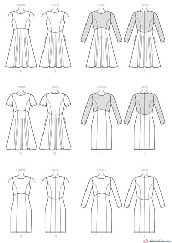 Vogue Pattern: V9202 Misses' Dresses with Flared or Straight Skirt ...