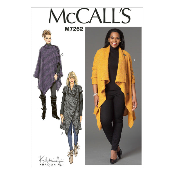 McCall's Pattern: M7262 Misses'/Women's Sweater Coat & Poncho | Easy ...