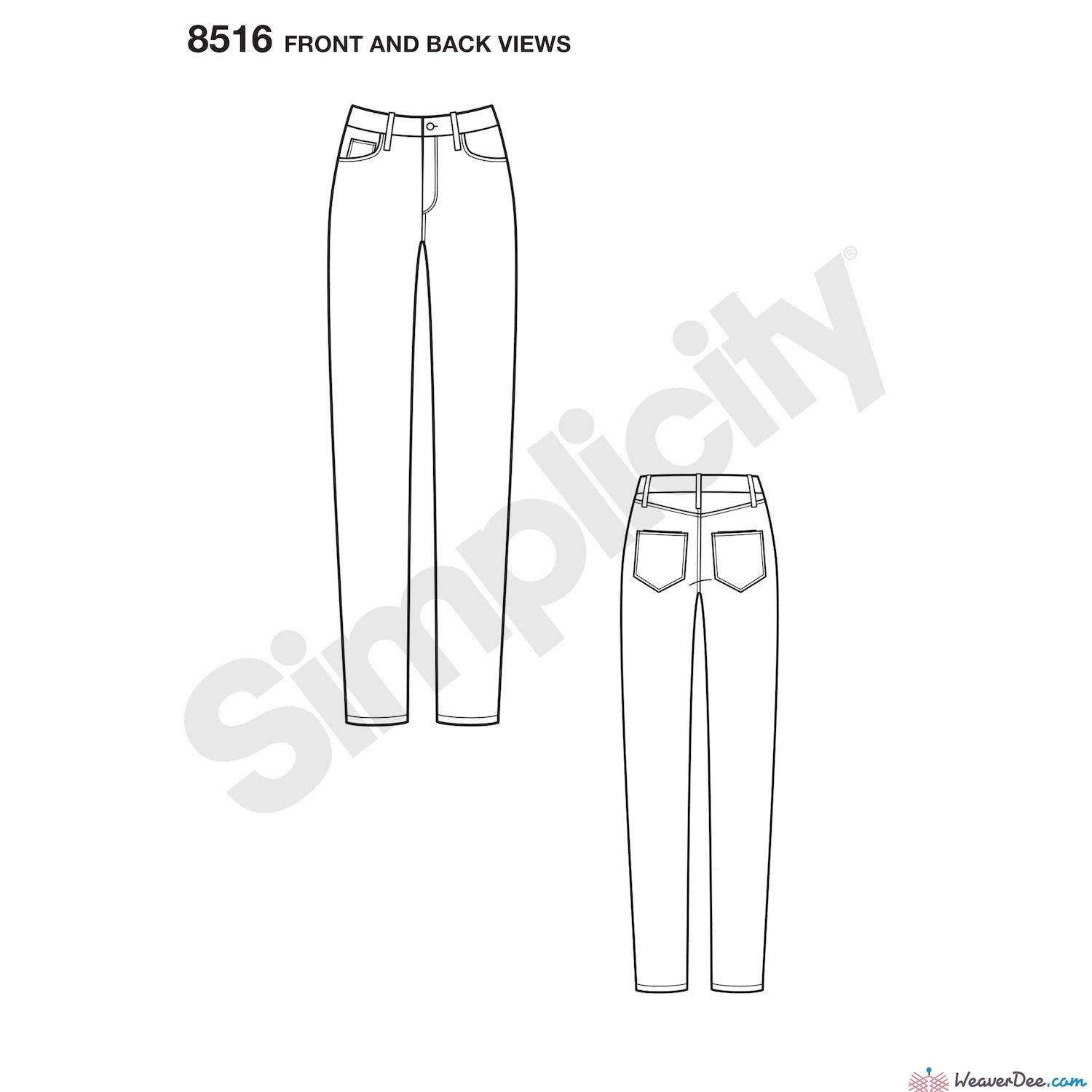 Simplicity Pattern S8516 Misses' Mimi G Skinny Jeans – WeaverDee.com